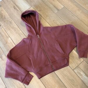 Lululemon Scuba thick fleece zip up hoodie Smokey red size 6
